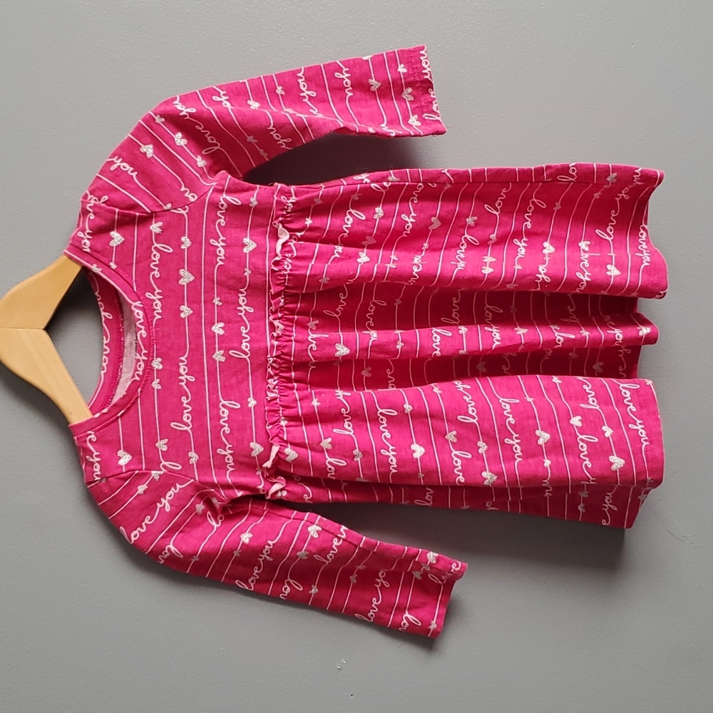 Jumping Beans, recess dress, 24 month, pink, silver heart, love you, long-sleeve